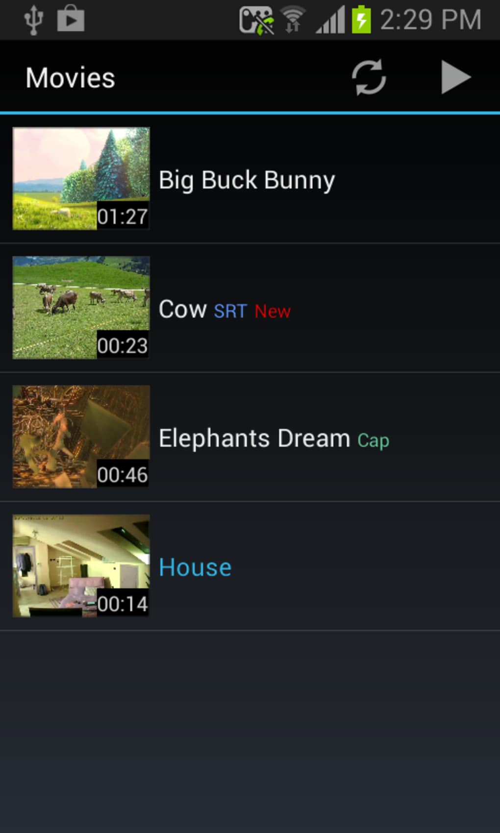 Video player for android tablet